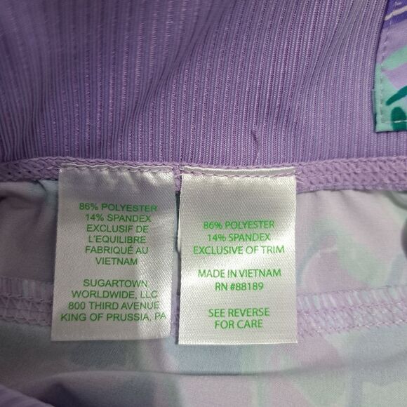 Lilly Pulitzer Tropical Print Leggings in Purple and Green - Picture 6 of 14